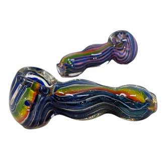 3.5" Gold Fumed Art Rasta Dicro Hand Pipe (Pack Of 2) [SG1554]