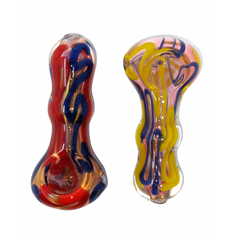 3.5" Gold Fumed Art Hand Pipe - 2Pk [SG1575]