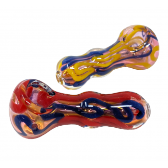 3.5" Gold Fumed Art Hand Pipe - 2Pk [SG1575]