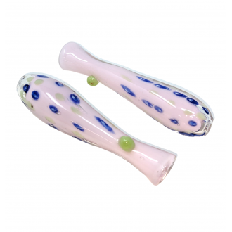 3.5" Slyme Body Dual Polka Dot Round Chillum Hand Pipe - (Pack of 3) [SG2666]