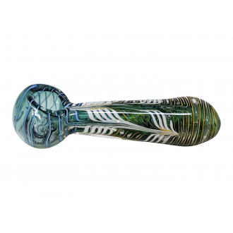 5" Gold Fumed Art Double Glass Hand Pipe [SG2857]