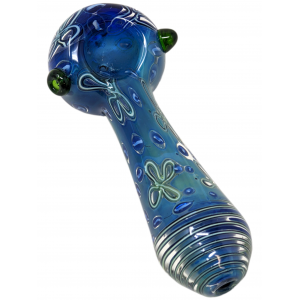 5" Gold Fumed Art Double Glass Hand Pipe [SG2907] 