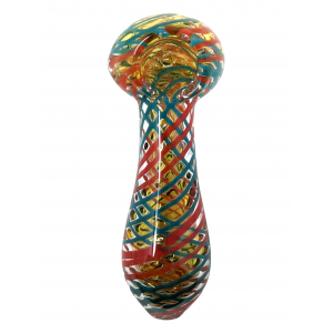 5" Gold Fumed Art Double Glass Hand Pipe [SG2999]