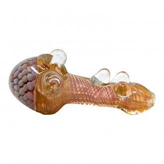 5" Gold Fumed Art Honeycomb Hand Pipe [SG3031]