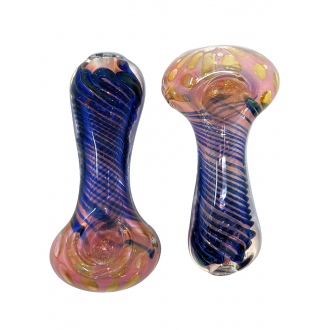 3.5" Gold Fumed Art Hand Pipe (Pack Of 2) [SG3079]