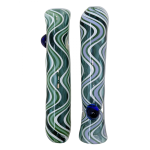 See-Through Wavy Straight Chillum Hand Pipe - (Pack of 3) [SG3190]