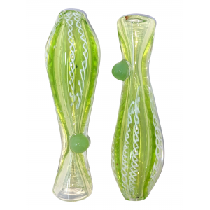 Lime Slyme Braided Ribbon Blimp Chillum Hand Pipe - (Pack of 3) [SG3304]