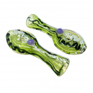 3" Lime Slyme Braided Streak Donut Chillum Hand Pipe - (Pack of 3) [SG3316]