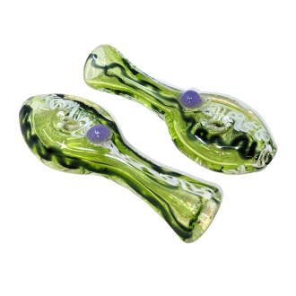 3" Lime Slyme Braided Streak Donut Chillum Hand Pipe - (Pack of 3) [SG3316]