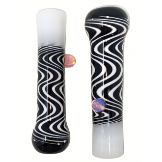 3" Zebra Wig Wag Gold Fumed Marble Chillum Hand Pipe - (Pack of 3) [SG3336]