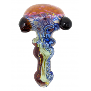 5" Gold Fumed Slyme Color Art Honeycomb Hand Pipe [SG722]