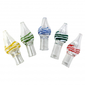 2.5" Dual Color Swirl Light Bulb Chillum Hand Pipe - (Pack of 6) [JA468]