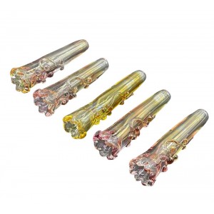 3" Gold Fumed Flower Bowl Chillum Hand Pipe - (Pack of 5) [JA473]