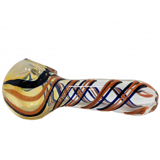 4" Double Rod Strip Art Hand Pipe - (Pack of 2) [SJN13]