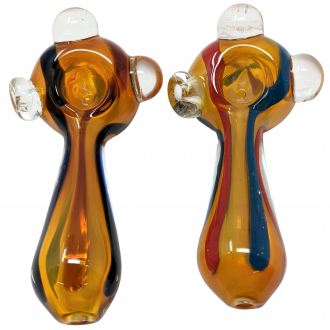 4" Gold Fumed & Solid Rod Art Hand Pipe - (Pack of 2) [DJ466]