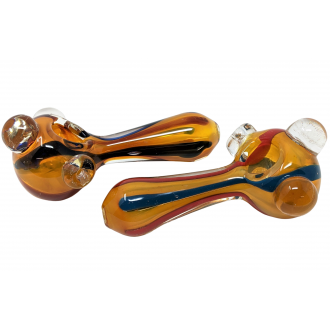 4" Gold Fumed & Solid Rod Art Hand Pipe - (Pack of 2) [DJ466]