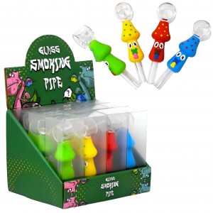 3.5" Quirky Mushroom Silicone Hand Pipe - 12ct Display