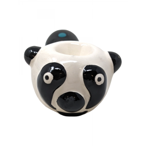 4.5" Ceramic Panda Face Art Hand Pipe [WSG002]