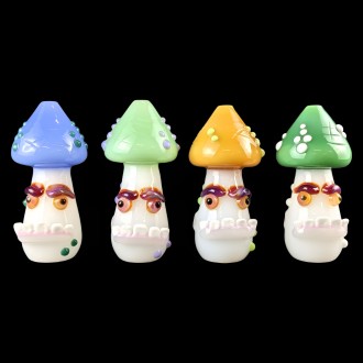 4.3" USA Color Mushroom Mischief Face Art Hand Pipe [WSG828]