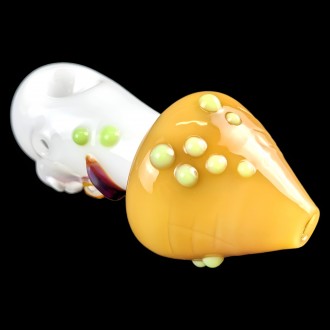 4.3" USA Color Mushroom Mischief Face Art Hand Pipe [WSG828]