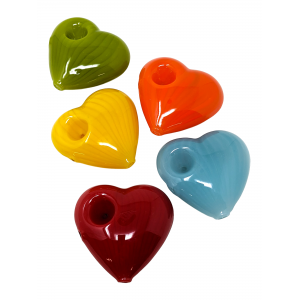 2.5" Heart Shape Glass Hand Pipe [WSG930]