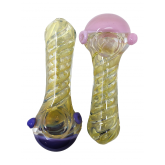 4" Gold Fumed Slime Head R4 Work Hand Pipe - (Pack of 2) [YT21]