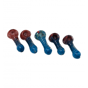 2.5" Heavy Spiral 2 Tone Frit Hand Pipes (Pack of 10) [ZD62]