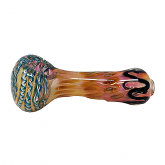 4" Gold Fumed Heavy Swirl Art Hand Pipe [ZN23]