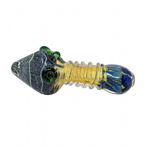 5" Gold R4 Work Fumed & Frit Art Hand Pipe [ZN30]