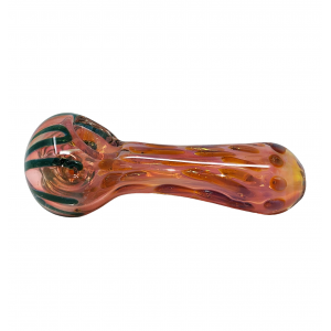 4" Gold Fumed Dot Art Hand Pipe [ZN33]