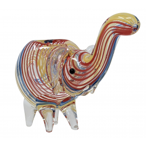 3.5" Assorted Spiral Elephant Animal Hand Pipe - (Jar of 10) [AP02-10-JAR]