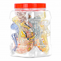 4.5" Assorted Design Inside Out Fumed Bubbler Hand Pipe - 14Ct JAR