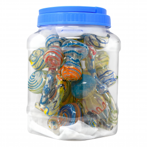 5.5" Assorted Design Bubbler Hand Pipe - 15ct Jar