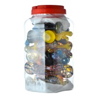 5.5" - 6.5" Assorted Design Standing Bubbler Jar - 21Ct Jar