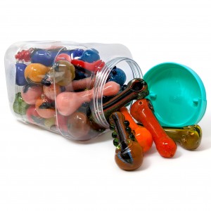 4.5" Assorted Design Dicro Hand Pipe 32ct JAR - [DHP32JAR]