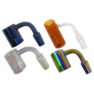 14mm Color Tube & Electro Plated Quartz Bangers 24Ct JAR [FSD24JAR]