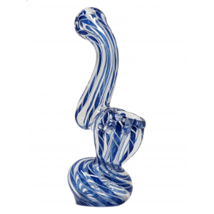 Assorted Mini Spiral Line Bubbler Hand Pipe - (Jar of 15) [GMB50JAR15]