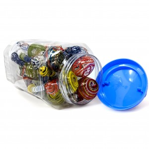 6"-7" Assorted Twist & Twirl Assorted Bubbler Hand Pipe - 16ct JAR [JAR16GMB150]