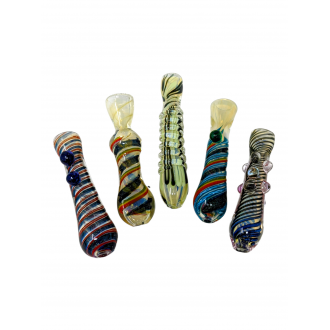 US-Made Assorted Design Chillum - (Jar of 20) [JAR20RKP-1]