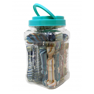 US-Made Assorted Design Chillum - (Jar of 20) [JAR20RKP-1]