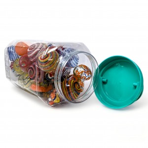 Assorted Line Swirl Bubbler Hand Pipe - (Jar of 22) [JAR22GMB100]