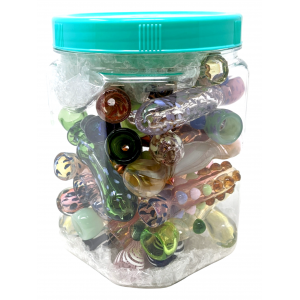 US-Made Assorted Design Fumed Chillum Hand Pipe - (Jar of 20) [JAR25RKP]