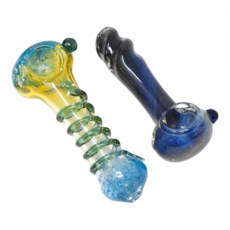 4" Assorted Design Vibrant Hand Pipe - 28Ct JAR