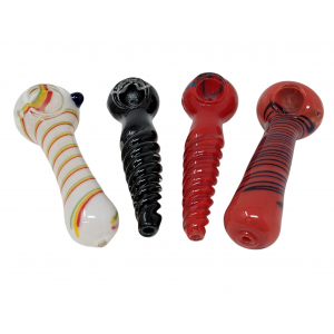 4" Assorted Design Hand Pipes - Jar (Display of 30) [JAR30HP4]