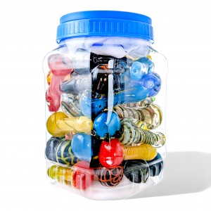 3" Assorted Design Pipe Paradise Hand Pipe - 45ct JAR [JAR45HPMIX]