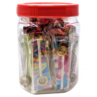 3" Assorted Colors Acrylic Pipes Jar - 20Ct [JARAP20]