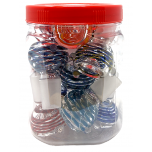 Assorted Colors 18/19mm Design Bowls Jar - 14Ct [JARBL14]