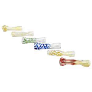 2.5" Assorted Silver Fumed Chillum Hand Pipe - (Jar of 70) [JARCH70]