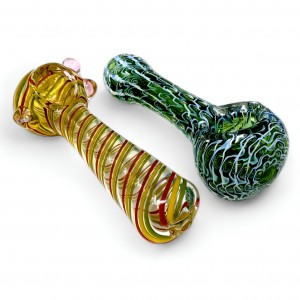 4" Mixed Design Heavy Fumed Hand Pipe - 20ct JAR [JARHFHP20]