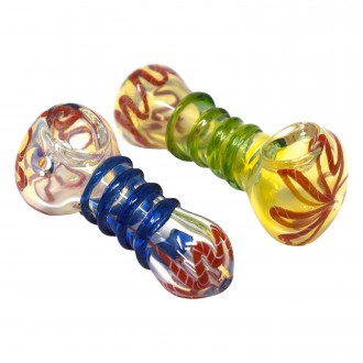 3"-3.5" Gold Fumed Assorted Style Hand Pipe - 40ct Jar